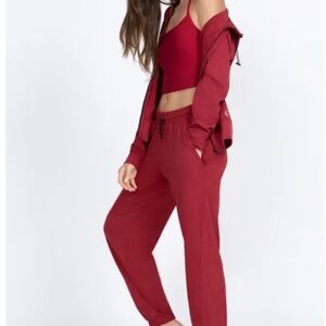 Johnny Was Calme Ease Side Zipper Jogger Size Small Rio Red